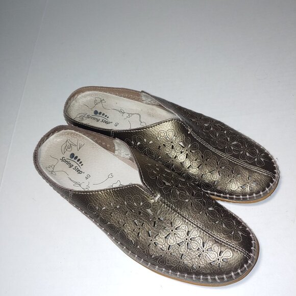 SPRING STEP PARRE BRONZE LEATHER CLOGS SIZE SIZE 40 - Picture 7 of 8